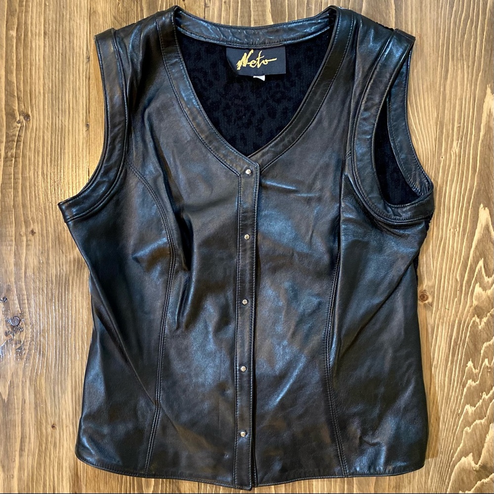 Neto Leather and Lace vest